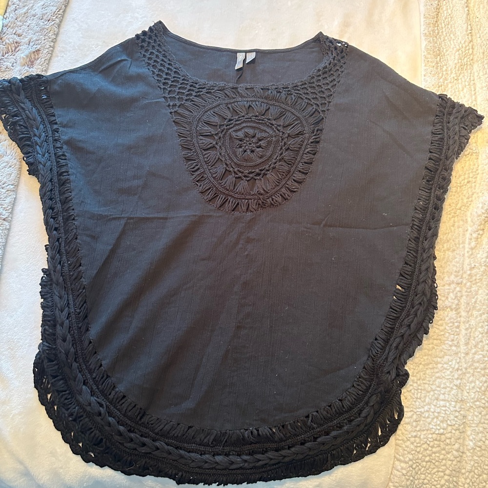 Elegant Black Crochet Women swim suit coverup